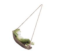 IMIKEYA Balançoire Suspendue en Résine Grenouille Artisanale, Ornement Suspendu pour Décoration Jardin Extérieur, Accessoire Décoratif Léger et Réaliste pour Terrasse et Cour