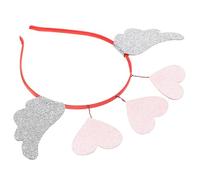 IMIKEYA Bandeau Cheveux Femme Saint-Valentin 3 Cœurs Rose Rouge Ailes D’Ange Accessoire Coiffure Fête pour Adultes Bandeaux de Cœur Décorations Fête Élégantes