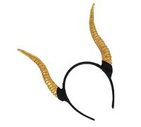 IMIKEYA Bandeau En Corne De Mouton Doré, Accessoires Cheveux Halloween, Bandeau Costume Extensible, Taille Unique, Léger Et Confortable, Coiffure Fête Et Cosplay