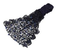 IMIKEYA Bandeau Large en Dentelle de Fleur Perlée Ajourée Serrage-Tête Élastique Bleu Marine Bandeau Couvrant pour Femme Accessoires Cheveux Élégants pour Mariage et Usage Quotidien