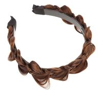 IMIKEYA Bandeau Tressé Antidérapant pour Femme en Cheveux Synthétiques, Serrage-Tête à Motifs de Tresses à Trois Brins, Couleur Châtain Clair, Accessoire Coiffure Léger et Confortable,