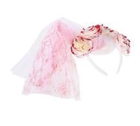 IMIKEYA Bandeau Voile en Résille pour Halloween Éclaboussures de Sang Serrage-Tête Mariée Fantôme Décoratif Couronne de Roses Rouges pour Soirées Cosplay et Fête du Jour des Morts