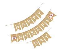 IMIKEYA Banderole Jute pour Fête Infirmières Guirlande Fanions Colorés Lin Réutilisable Décoration Anniversaire Intérieur Extérieur pour Journée Infirmière