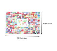 IMIKEYA Bannière Drapeau Monde Polyester Décor Football pour Fans Guirlande Décorative et Imperméable pour Écoles et Publics