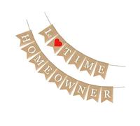 IMIKEYA Bannière Lin pour Première Propriété Imprimé Lettre Coeur Guirlande Jute à Drapeaux Queue de Poisson pour Décoration de Souvenir