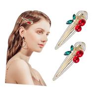 IMIKEYA Barrette à Cheveux Cerise En Strass 2 Pièces Taille Moyenne Pour Filles Accessoires Coiffure Décoratifs Fêtes Carnaval