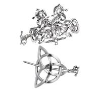 IMIKEYA Barrettes à Cheveux Vintage Accessoires pour Cheveux Vikings Lot de 2 en Métal Argenté pour des Coiffures Travail