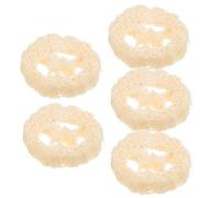 IMIKEYA Bases de Savonnette Tapis Multifonction en Loofah Naturel Lot de 5 Beige Protège et Maintient le Savonnette Sec, Forme Simple et Naturelle, Décoration Créative pour Salle de