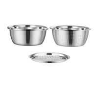 IMIKEYA Basin Multifonction Acier Inoxydable avec Râpe Égouttoir Passoire et Bol à Assaisonnement pour Cuisine