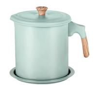 IMIKEYA Bidon d'huile de cuisson : Bac à graisse de 1,7 l avec filtre et plateau antidérapant - Filtre à graisse en acier inoxydable pour la cuisine - Bidon de stockage des graisses