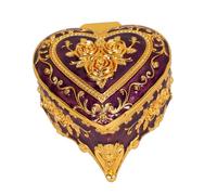 IMIKEYA Boîte à Bijoux Vintage Cœur Métal Peint Coffret Bague et Trinket Case Élégant pour Femme Organiseur Portable pour Bijoux Précieux et Souvenirs