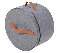 IMIKEYA Boîte à Chapeaux Ronde 40x26 Cm en Tissu Gris Panneau Pvc Transparent, Étui de Rangement Résistant pour Voyages, Femmes et Famille, Boîte à Chapeau Couvercle Zippé