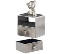 IMIKEYA Boîte à Dents de Lait Rangement pour Dents de Lait Design Délicat en Métal Argenté et Multi-fonctionnelle, Boîte à Souvenirs pour Bébé et Bijoux