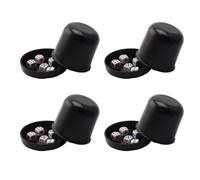 IMIKEYA Boîte à Dés avec Base, Couvercle Transparent et 5 Dés | ABS Noir, Intérieur Lisse et Fond Lesté, pour Soirées, Bar t Jeux de Société