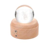 IMIKEYA Boîte à Musique Miniature Bois LED Boule de Cristal Boule de Cristal Décorative Veilleuse à Projection et Son Mélodieux Nuit pour Garçon et Filles Chambre et Maison