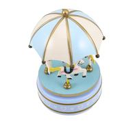 IMIKEYA Boîte À Musique Rotative en Bois Boîtes À Musique À Remonter Boîtes À Musique en Bois Carrousel Ornement Musical Carrousel De Table Centre De Table Plastique Bleu Ciel