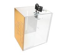 IMIKEYA Boîte à Suggestions Transparente avec Serrure Conteneur De Stockage Boîte De Dons Et Tirage Au Sort