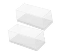IMIKEYA Boîte De Rangement Miniature pour Voitures 1/64 Vitrine en Acrylique avec Couvercle Blanc Protection Anti-poussière 2 Pièces Étui De Élégant pour Modèles Réduits pour Maison Et Bureau