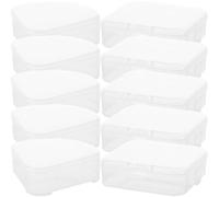 IMIKEYA Boîte de Rangement pour Houppettes Cosmétiques 10 Pièces en PP Formes Triangulaire et Carrée, Étui Pratique pour Éponges de Maquillage Usage Quotidien ou Voyage