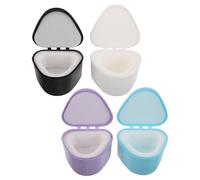 IMIKEYA Boîte de Rangement pour Prothèses Dentaires Design à Main 4pcs Étui Portable en Plastique Éponge pour Voyage et Petits Paquet