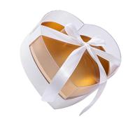 IMIKEYA Boîte D'emballage Décorative en Acrylique Blanc Forme de Cœur Transparente pour Composition, Cadeau Saint-valentin, Design Créatif et Facile à Transporter