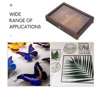 IMIKEYA Boîte D'exposition Rétro pour Spécimens en Bois Acrylique 36,5x26,5x6 Cm Couvercle Transparent, Conteneur Léger Multifonction pour Insectes, Fleurs Séchées et Objets Décoratifs