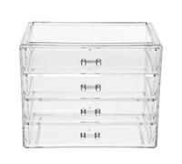 IMIKEYA Boîte en Acrylique Transparente pour Cosmétiques Grand Format 4 Tiroirs Coffret de Rangement Maquillage de Bureau Organisateur de Maquillage Pratique et Solide