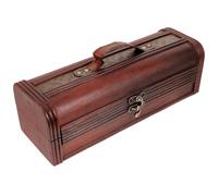 IMIKEYA Boîte en Bois Marron Coffret pour Bouteille de Vin Portable et Stable pour Fête de Départ ou Pendaison de Crémaillère