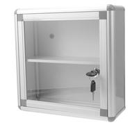 IMIKEYA Boîte Médicale Contenant Mural Sécurisé Verrouillable en Alliage D'aluminium Argenté pour Trousse de Médecine Domestique, pour Camping et Bureau