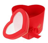 IMIKEYA Boîte Présent de Cœur Rouge Double Compartiment Rotatif Boîte à Fleurs Stabilisées pour Saint-Valentin et Anniversaire Emballage Créatif pour Bouquets et Arrangements Floraux