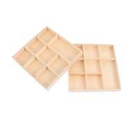 IMIKEYA Boîtes De Rangement En Bois 2Pcs Avec 8 Compartiments - Conteneurs De Stockage Peints à La Main En Bois - Plateau à Bijoux Idéal Pour Décoration Et Bricolage Accessoire De