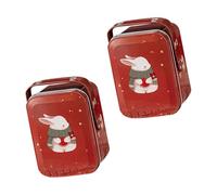 IMIKEYA Boîtes D'emballage en Tôle pour Biscuits et Bonbons de Pâques, Lot de 2 Pièces, Légères, Compactes et Décoratives pour Fêtes et Célébrations