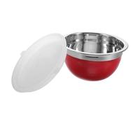 IMIKEYA Bol à Mélanger Inox 16 Cm Rouge Couvercle, Bol Saladier Multifonction en Acier Inoxydable, pour Préparation et Conservation des Aliments, Usage la Cuisine Maison,