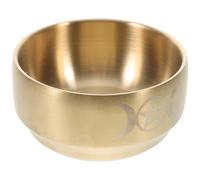 IMIKEYA Bol Rituel en Laiton pour Autel Forme Lune Triple, Brûleur de Parfum Multifonctionnel et Décoration Unique pour Rituels Traditionnels