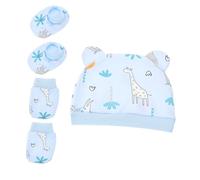 IMIKEYA Bonnet, Moufles et Chaussettes pour -né Garçon en Coton, Ensemble 3 Pièces, Doux, Chaud et Élastique, Facile à Enfiler