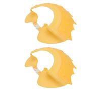 IMIKEYA Bonnets de Bain pour Bébé en Silicone Imperméables Protection des Yeux et Oreilles, Forme Dessin Animé, Bordure Drainante, Lot de 2 Jaunes pour Usage Quotidien