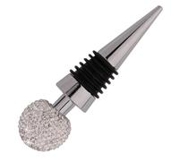 IMIKEYA Bouchon de Bouteille en Alliage de Zinc Strass Blanc, Bouchon de Vin Conique Facile à Insérer et Retirer, pour Bar et Fête