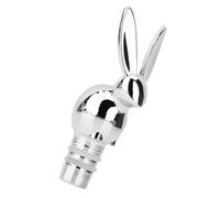 IMIKEYA Bouchon de Vin Rouge Décoration Créative Tête de Lapin en Alliage de Zinc Argenté, Joint Hermétique pour Préserver le Vin Scène de Pâques