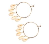 IMIKEYA Boucles D’oreilles Rondes en Coquillage Naturel, Design Géométrique Créatif, Légères et Solide, Femmes, Usage Quotidien et Présent, Grand Diamètre Élégant