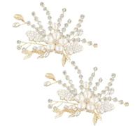 IMIKEYA Boucles de Chaussures Ornement Décoratif de Mariage en Métal Perles Imitation et Pierre Précieuse Beige pour Chaussures de Mariée, pour Fêtes de Mariage et Photos de Rue