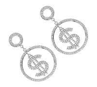IMIKEYA Boucles D'oreilles Créatives Gouttes Auriculaires En Alliage Argenté, Pour Femme Fête Et Mariage, Accessoire, Paire Unique Petites Dimensions, Design Symbole Scintillant