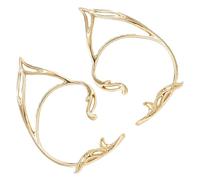 IMIKEYA Boucles D'oreilles Manchettes Géométriques En Alliage Doré, Bijoux De Fée Légers, Sans Perçage, Pour Femmes, Style Féerique, Design Ajouré