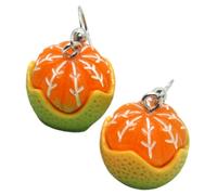 IMIKEYA Boucles D'oreilles Pendantes Fruits D'été Style Fantaisie Alliage Et Résine Légères Confortables Femme Pour Fêtes Et Occasions Spéciales Motif Clémentine Verte Réaliste