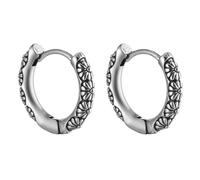 IMIKEYA Boucles D'oreilles Pendantes Solide en Cuivre Argenté Style Punk Fermoir à Verrou pour Hommes et Femmes Accessoire Street Style
