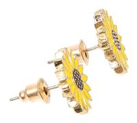 IMIKEYA Boucles D'oreilles Tournesol en Alliage Robuste, Petites Puces D'oreilles pour Femmes, Légères et Élégantes, pour Fêtes et Cérémonies, Couleur Jaune