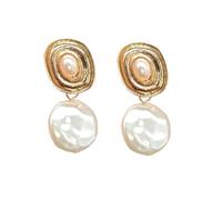 IMIKEYA Boucles Oreilles Pendantes Femme Originales avec Perles Exagérées Légères et Accessoires de Mode Élégants pour et Femmes Couleur Dorée