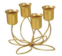 IMIKEYA Bougeoirs De Bureau Bougies Et Bougeoirs Rétro à 4 Branches en Laiton Candélabre Doré Conique Chandelier à 4 Têtes Pied Mariage Support Le Fer