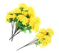 IMIKEYA Bouquet de Chrysanthèmes Artificiels pour Cimetière Bundles de Fleurs Jaunes Décoration Réaliste pour Sacrifice et Mémoire pour Sépulcres et Hommages