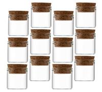 IMIKEYA Bouteilles en Verre Lot de 12 Bouchons en Bois Design Créatif pour Stocker Messages et Petits Objets, pour Décoration et Rangement