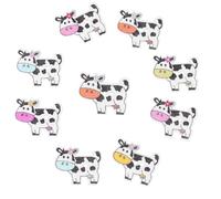 IMIKEYA Boutons en Bois Décorations Créatives Forme Vache à Deux Trous Lot de 100 pour Vêtements et Chaussures pour Loisirs de Tricot et Scrapbooking